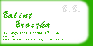 balint broszka business card